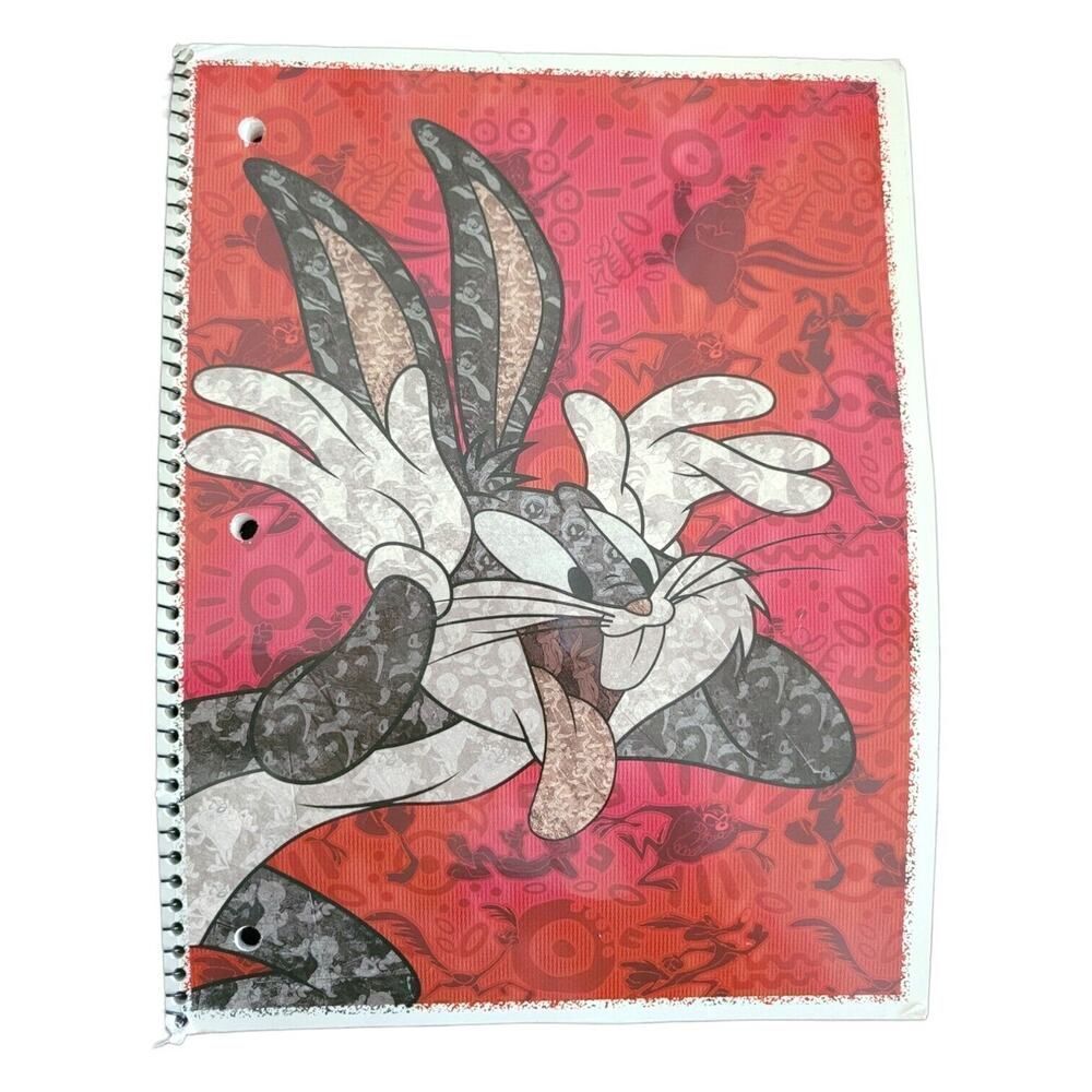 Vintage Looney Tunes Bugs Bunny Notebook Wide Rule 1998 Loony Toons